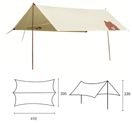 Outdoorbase桔野6人露營帳篷尺寸圖